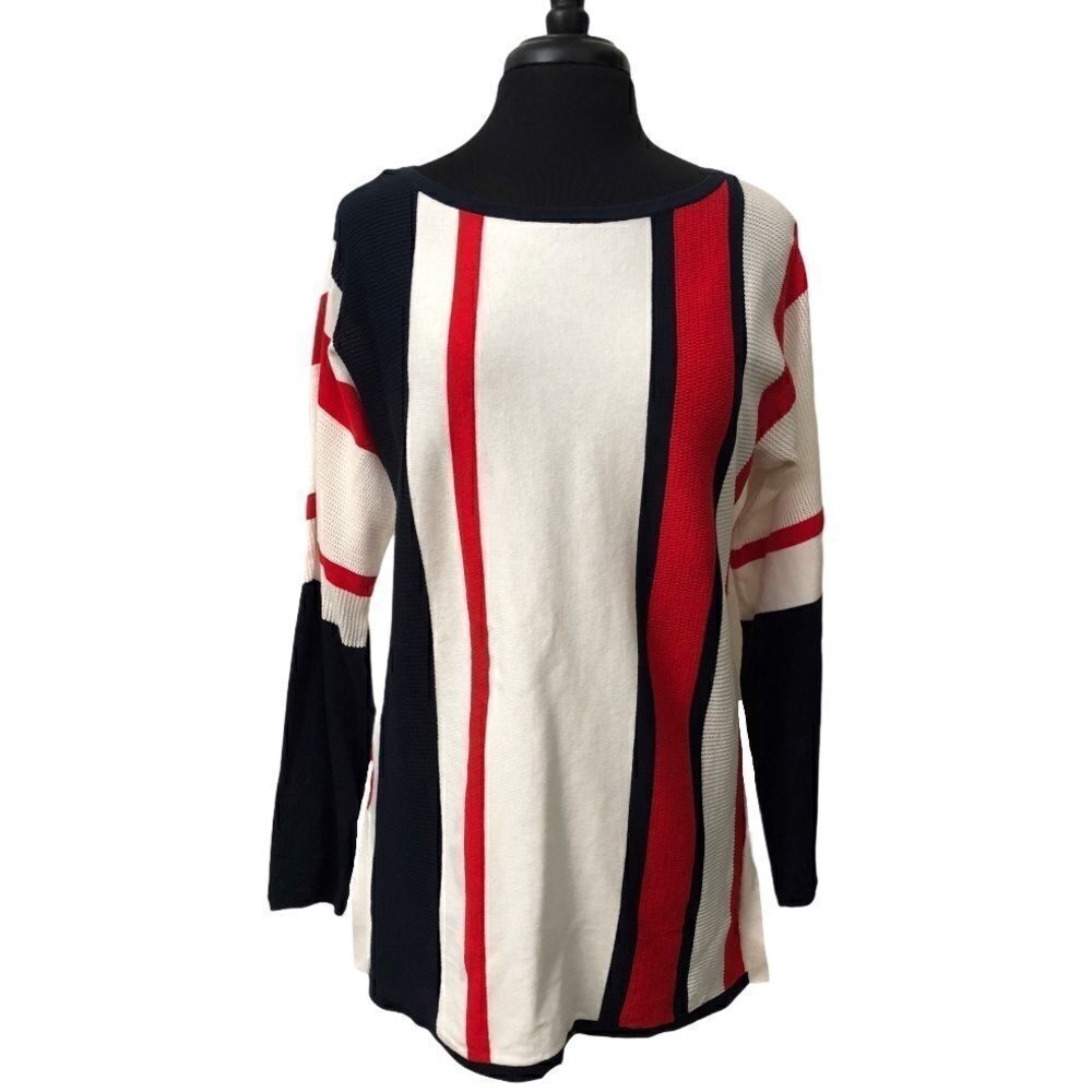 Vintage Tommy Hilfiger Red, White & Blue Striped Sweater Tunic Sweater Size S